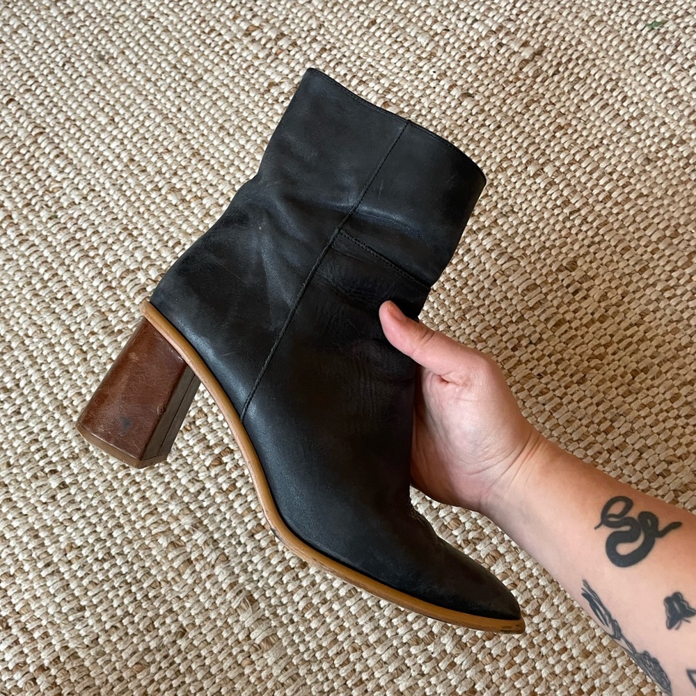 ALOHAS Black and Brown Heeled Boots